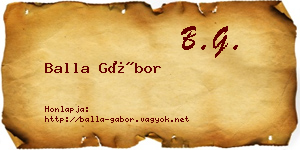 Balla Gábor névjegykártya