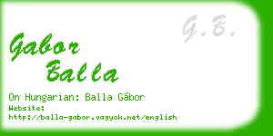gabor balla business card