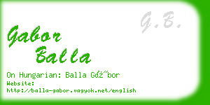 gabor balla business card